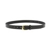 FASHIONGEN - LUNA Women's Italian Leather Belt, Black (gold buckle)