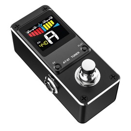 Tuner Tuner Pedal with True Bypass Electric Guitar and Bass Tuner Color Display Tuner Pedal with Mute, Pitch and Flat Tuning