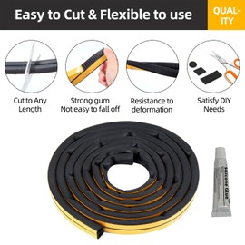 ZERITO 33 Ft Weather Stripping Seal Strip,Easy to Cut Insulation Weatherproof Doors and Windows Soundproofing Seal Strip,D-Shape Weatherstrip Seals Large Gap (from 7/20 Inch to 6/25 Inch)