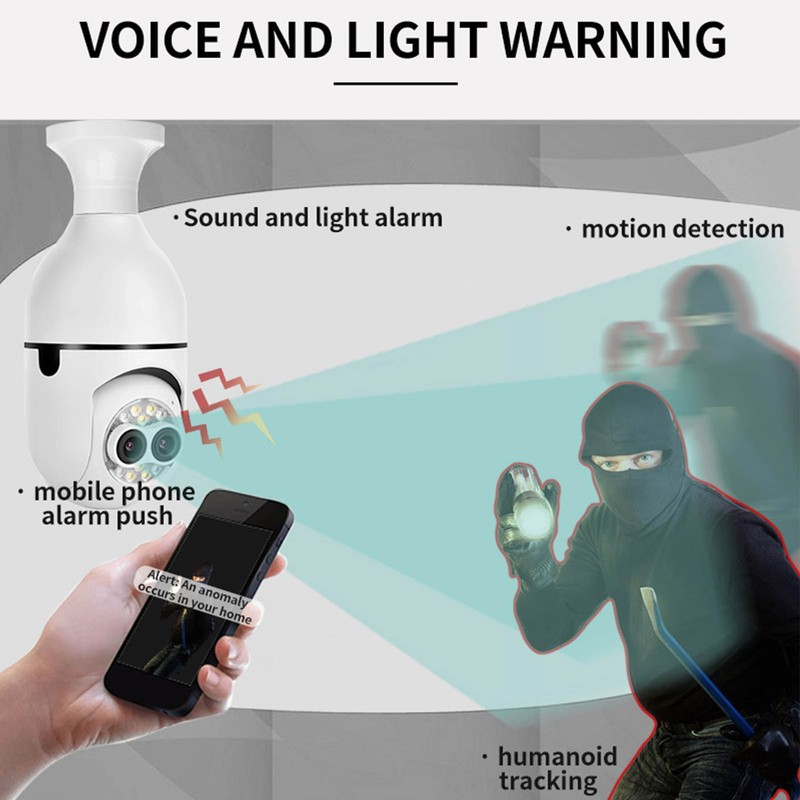 Dual Lens Camera 110 to 250V Sound and Light Alert