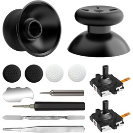 Replacement Kit for Oculus Quest 2 Controller/Meta Quest 3 Controller (13-in-1), DUXICEPIN Joysticks, Thumbstick, Screwdriver, Tweezer & Pry Tool-Ultimate Meta Quest 3 Controller Accessories (Black-13-in-1)
