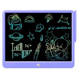 FLUESTON LCD Writing Tablet, Doodle Board Toys Gifts for 3-8 Year Old Girls Boys, 12 Inch Colorful Electronic Board Drawing Pad for Kids, Christmas Gifts for Toddler Educational Learning Travel,Purple