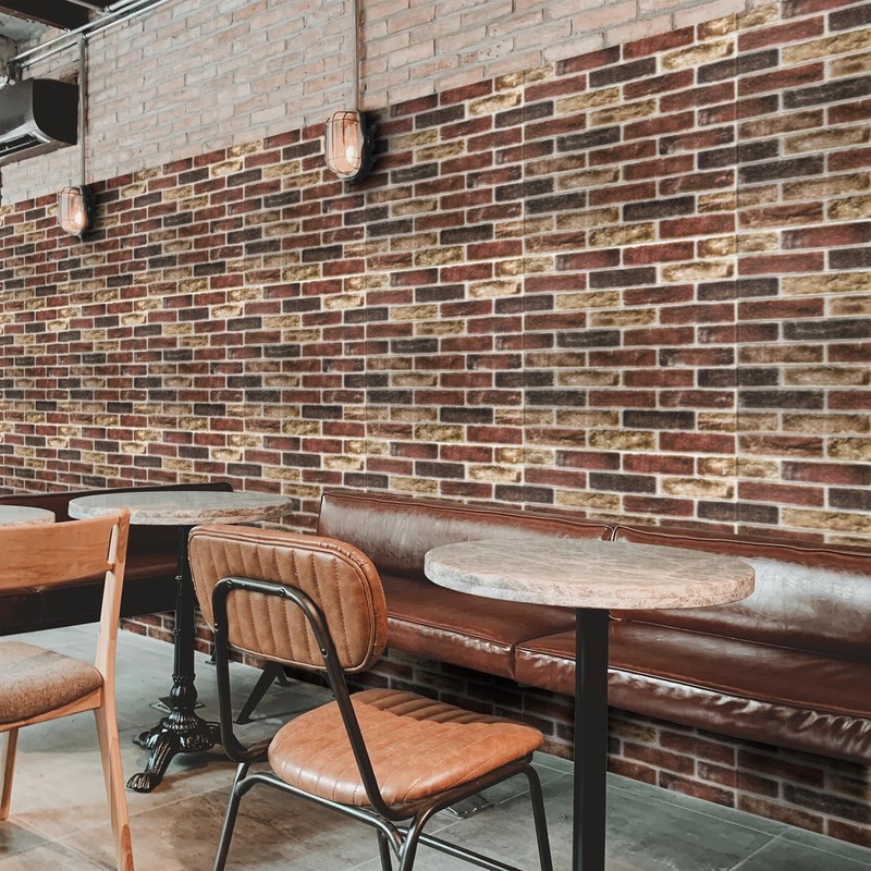 Art3d 10Pcs Large Size 52.5 Sq.FT 3D Self-Adhesive Foam Brick