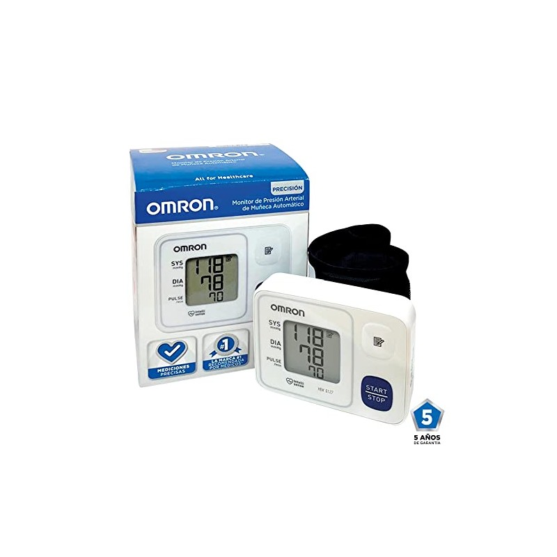 OMRON Baumanómetro automático de muñeca HEM-6127 compatible con OMRON connect