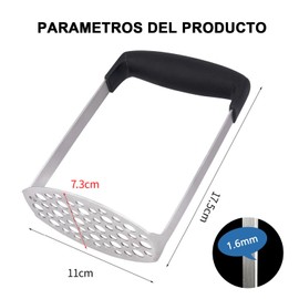 masoe Machacador de Patatas, Machacadora Manual de Papas, Herramienta de Cocina Duradera y Fácil de Limpiar. Machacadora de Acero Lnoxidable, para Hacer Puré de Patatas, Verduras y Frutas