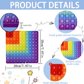 GUOYOU Pop It,2 in 1 Popit Plopper Toy Rainbow Pop It Toy Multiplication Board Sensory Toy Stress Toy Fidget Toys Autism Toy Educational Toy for Children Educational Digital