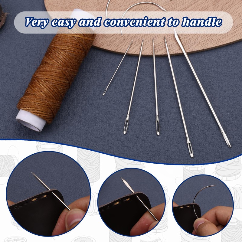 Ftyiwu Waxed Thread, Upholstery Needle and Thread 32 Yards with