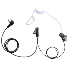 2 Pin Vox Ptt Clear Earpiece Radio Ear Piece Mic Transparent Security Surveillance Headset for Midland Walkie Talkie GXT LXT AVPH3 gmrs avph3-az gxt1000vp4 lxt600pa t51r(Black,Wired)