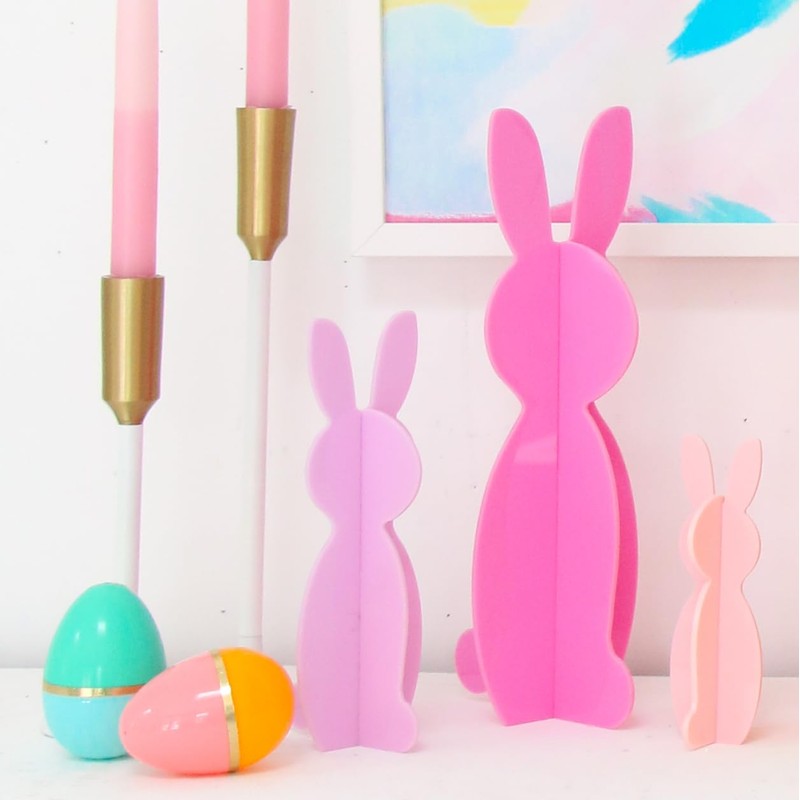 C.R. Gibson Kailo Chic Acrylic Bunny Spring and Easter Decorations,