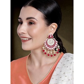 Aheli Kundan Pearls Drop Chanbali Earrings Indian Traditional Bollywood Jewelry Gift for Women