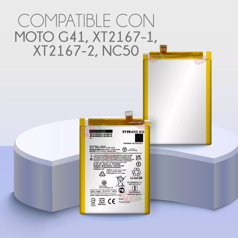 Slim Company Bateria Pila Para Moto G41 Xt2167-1 Xt2167-2 Nc50