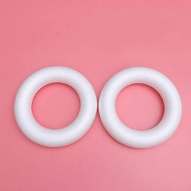 EXCEART 2 pieces polystyrene ring, polystyrene wreath, polystyrene ring, half ring wreath, white decorative wreath, flower wreath, crafts for children, DIY art, craft, wedding, decoration, Christmas