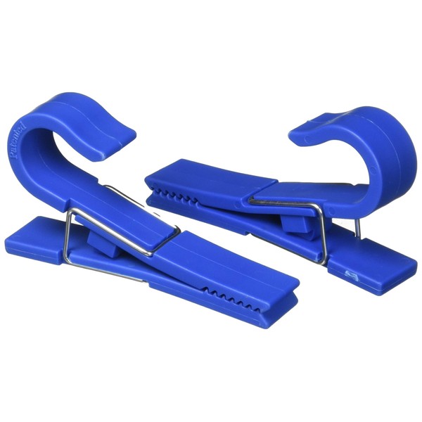 T-H Marine Aqua Clips for Boats - Utility Clips Attach to Standard 7/8" Boat Rail or T-Top - Easily Hang Beach Towels, Clothes, or Sun Shades - Pack of 2, Blue