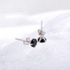 Tiny Sterling Silver Cubic Zirconia Earrings Studs 3MM, Onyx Black