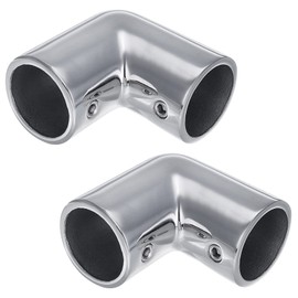 Handrail 2-Way Pipe Fitting Elbow,AICWIOO 90 Degree Pipe Connector 316 Stainless Steel Marine bimini top hardware tube connector Spare Part for 1-1/4 inch O.D. Tubing(2 PCS)