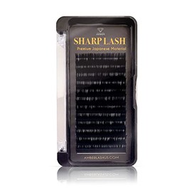 Sharp Lash Mink by Amber Lash, 12 Rows of Classic Eyelash Extension Tray with Various Curls, Length, and Thickness, for Professionals C 0.15 x 9mm
