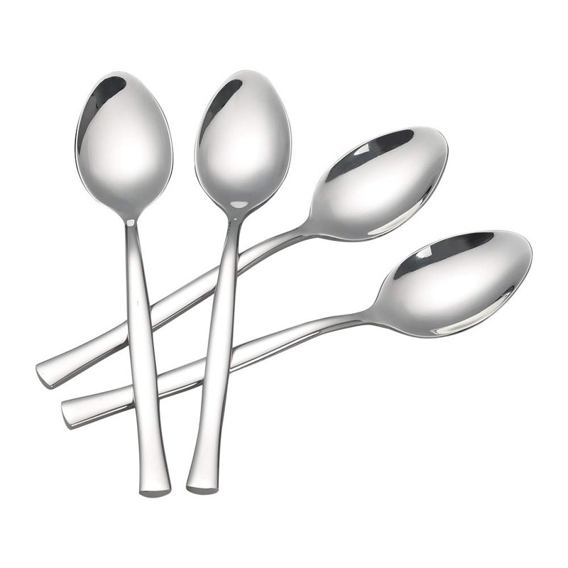 Qskely Cucharas de postre de acero inoxidable de 12 piezas,