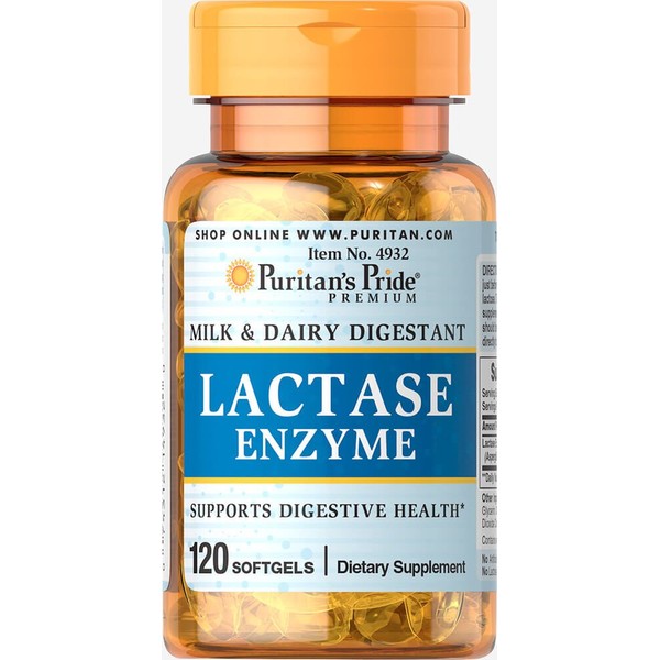 Puritan's Pride Lactase Enzyme 125 Mg, Softgel, 120 Count