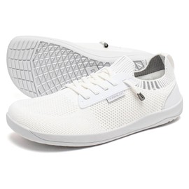 HOBIBEAR - Zapatos unisex anchos y minimalistas para mujeres y hombres, zapatos de cero caída, ligeros, Blanco, 10 Wide Women/9 Wide Men