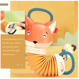 Fox Accordion Toy for Kids - ABS Plastic Musical Instrument Handheld Concertina for Early Education 14.17 X 3.93 X 3.93 Inch Orange