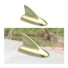 HZEL Car Shark Fin Antenna, Top Mounted Vehicle Dummy Roof Aerial, Automotive AM FM Radio Signal Roof Cover Base Replacement Decoration Accessories, Universal for SUV, Sedan, Truck(Gold)