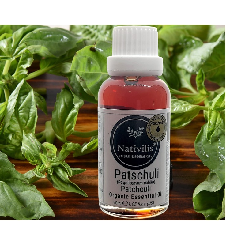 Nativilis Organic Patchouli Essential Oil Pogostemon Cablin for Treating Skin