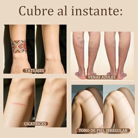2PC Maquillaje de Piernas Waterproof No Transfer, Maquillaje de Piernas de Cobertura Total, Corrector para Pieles Maduras para Piernas y Cuerpo, Unifi