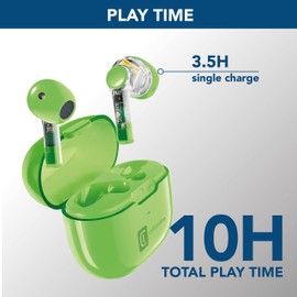 cellularline | FINE Transparent | TWS Wireless In-Ear Capsule Bluetooth Earphones with Charging Box - 3.5 Hours Playtime - 4 Times Charging - Touch Control and Automatic Pairing