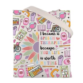 FUSTMW Speech Therapist Gifts Tote Bag Speech Therapy Gifts for Therapists Large Reusable Canvas Grocery Bags Shopping Bag, Speech Therapist Tote, Large