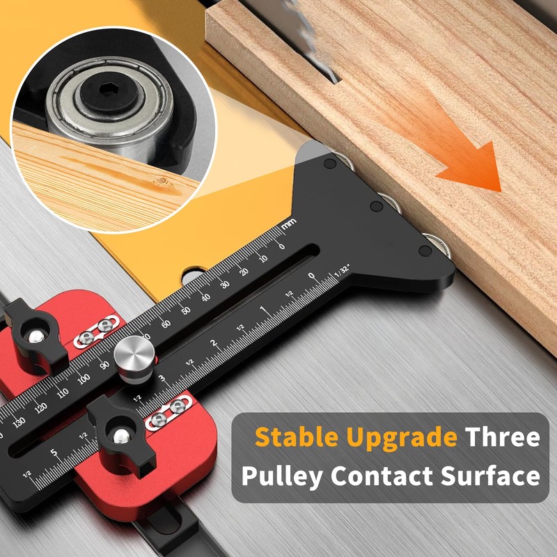 YOZYU Thin Rip Table Saw Jig - 3 Pulleys Thin