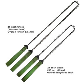 Mastiff Gears® Pocket Chainsaw, 24 Inch Chain (33 teeth) or 36 Inch Chain (48 teeth), Ultimate Hand Saw Tool for Your Survival Gear or Emergency Kit, Essential Tool for Camping, Hunting, Fishing, Road Trip, Tree Cutting etc. (24 Inch Chain)