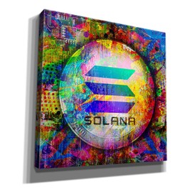 Epic Graffiti 'SOL Solana Crypto,' Canvas Wall Art, 18"x18"
