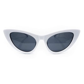 O2 Eyewear 8250 Clout Goggles Cat Eye Vintage Mod Style Retro Kurt Cobain Sunglasses (WHITE, 50)