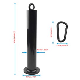 LFJ Weight Loading Pin, Fitness Olympic Weight Plate Loading Pin with Carabiner Home Gym Strength Training Lifting Holder Stand (Olympic Plate Loading Pin)