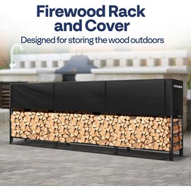 Unbranded Heavy Duty 12 ft 1/2 Cord Firewood Rack w/ Cover Combo Log Holder Up to 4400 lbs