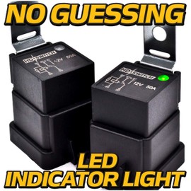 HD Switch 4 Pack Waterproof 12V Relay Replaces John Deere AM123716 Hella - with Dielectric Grease, 50 AMP & LED Indicator Upgrade