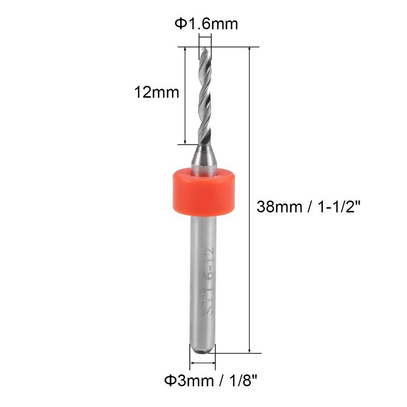 sourcing map PCB Drill Bit 1.6 mm Carbide Turning Tool