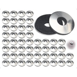 AOYEGIC Pack of 50 Sealing Washers, EPDM Washers, Stainless Steel Screws, Washers for Screws, Drilling Screws in Industrial and Construction (6.3 x 16 mm, Black)