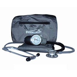 Homecare Kit Baumanómetro con Estetoscopio Doble- Gris 100 Preciso con Estuche Portátil                                                               