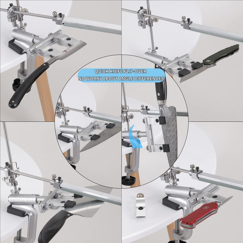 CWOVRS Knife Sharpening Kit, RX-009 Guided Knife Sharpening System, 360°
