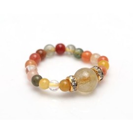 [Happiness Stone] Gold Rutilated Quartz, Kararutil Quartz, Gold Hand, Fukuoku Ju, Natural Stone, Ring, Money Luck, Business Luck Stone, Gemstone, rutilated-quartz