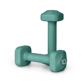 Tone Fitness 10 lb Neoprene Dumbbell Pair for Home Workouts – Non-Slip Design - Teal
