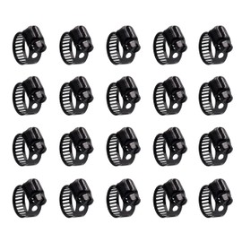 ISPINNER 20pcs Stainless Steel Adjustable 10-16mm Size Range Worm Gear Hose Clamp, Fuel Line Clamp for Plumbing, Automotive and Mechanical Application (Black)