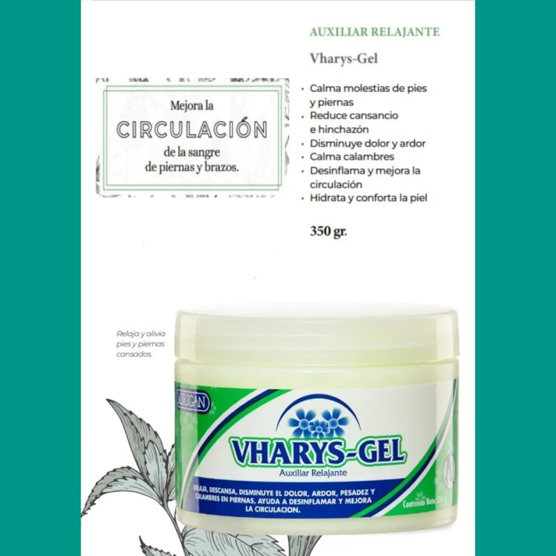 Gel Vharys Centella Asiatica Varices Circulación Florigan® Propia Del Producto