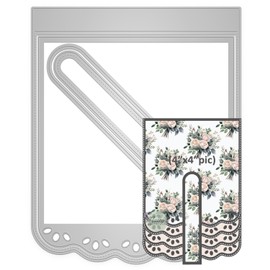 Matty’s Crafting Joy Decorative Square Waterfall Flap Die Cut Set of 4, Scalloped Dies, Nesting Metal Cutting Dies for Scrapbook Albums and Journals, Paper Crafting, Scrapbooking Supplies