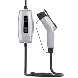 Schumacher Electric Level 1 Portable EV Charger with J1772 Connector, SEV1670, NEMA 5-15P Plug, 20.5-Foot Charging Cable, 12 Amps, 120 Volts, Gray, 1 Unit