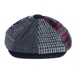 Epoch hats company Men's Multi Patchwork Newsboy Cap, Medium, Gray