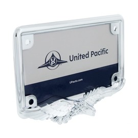 United Pacific 50118 Diecast Chrome Soaring Eagle Motorcyle License Plate Frame Holder, Detailed Design, Metal Construction, Durable - ONE Frame