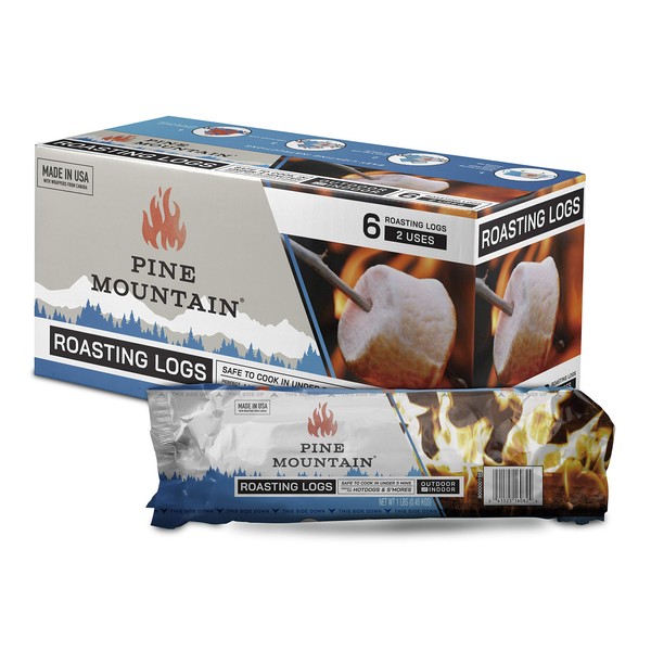 Pine Mountain Pine Mountain Roasting Logs, Cooking firelogs for Campfire,