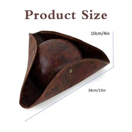 Ximinwzm Pirate Hat, Pirate Hat for Adults, Captain Costume Accessory, Brown Pirates Hat Theme Party Supplies Role Cosmetic Accessories